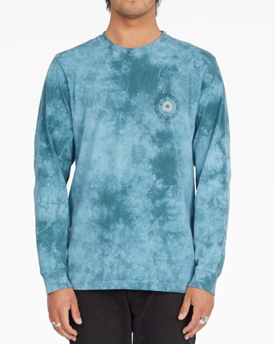 Billabong Worshipper Tie-Dye Long Sleeve T-Shirt Marine | VIPMWJ-051