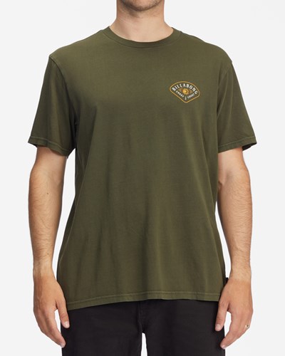 Billabong Worshipper Wave Washed Krátké Sleeve T-Shirt Military | MSCKFX-308
