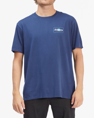 Billabong Worshipper Wave Washed Krátké Sleeve T-Shirt Denim | XWKJQR-192