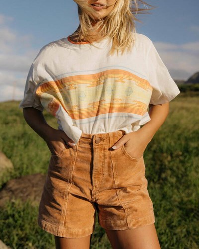 Billabong Wrangler According To High-Waisted Corduroy Shorts Saddle Up | FXVWQG-682