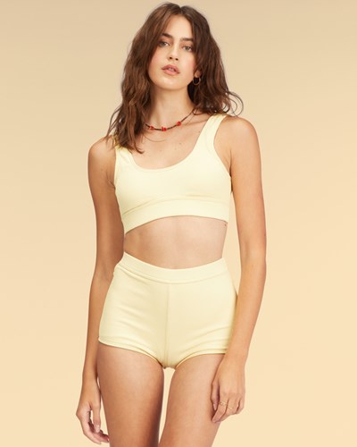 Billabong Wrangler Face The Sun Banded Tank Bikiny Top Žluté | ELFXVD-630