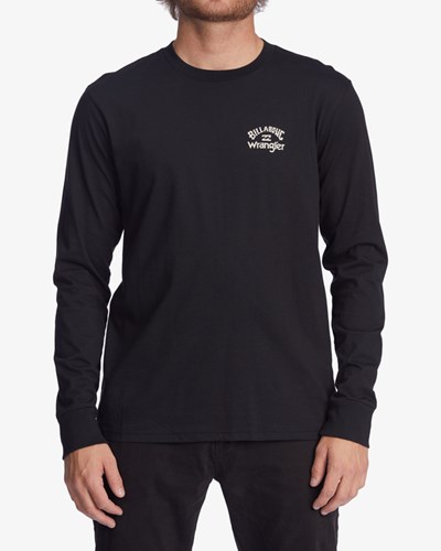 Billabong Wrangler Rancher Organic Long Sleeve T-Shirt Černé | VTDHPR-657