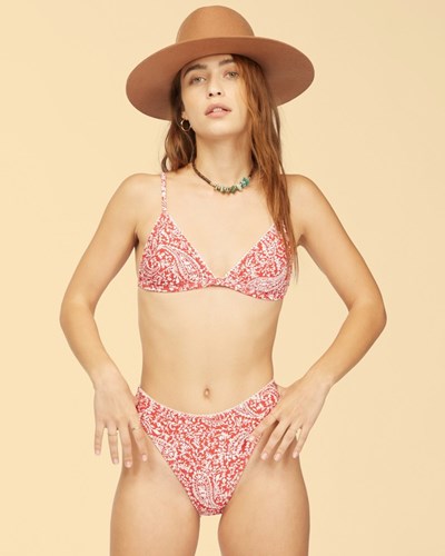 Billabong Wrangler Ruby Sands Ceci Triangle Bikiny Top Červené | CRJYHK-421