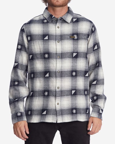 Billabong Wrangler Shadows Flannel Shirt Eclipse | YPJEQM-693