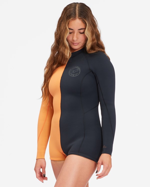 Billabong 2/2 Spring Fever Back Zip Long Sleeve Spring Suit Černé | HFRUCQ-956