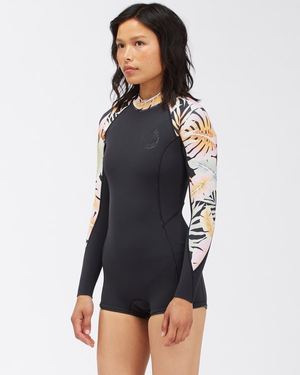 Billabong 2/2 Spring Fever Long Sleeve Spring Suit Černé | FJBQIO-701