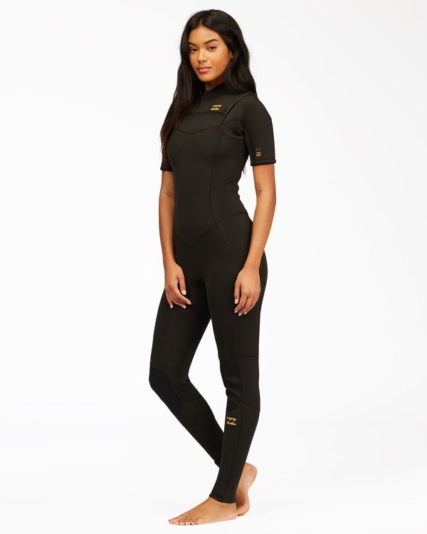 Billabong 2/2 Synergy Center Zip Krátké Sleeve Full Wetsuit Černé | CDNARY-724