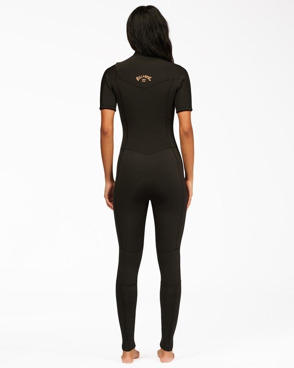 Billabong 2/2 Synergy Center Zip Krátké Sleeve Full Wetsuit Černé | CDNARY-724