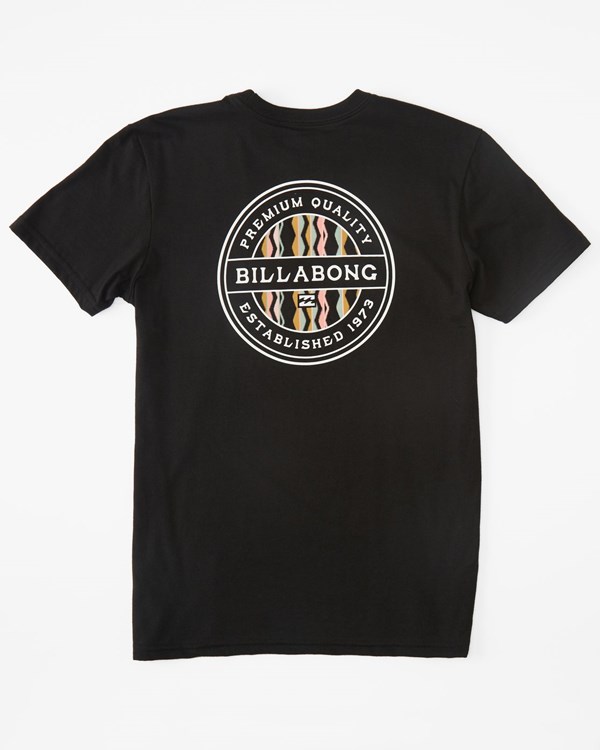 Billabong (2-7) Rotor Fill Krátké Sleeve T-Shirt Černé | IKUCDE-798