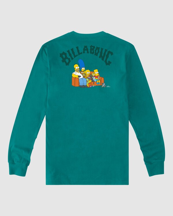 Billabong (2-7) The Simpsons Family Couch Organic Long Sleeve T-Shirt Teal | RJNVUM-354