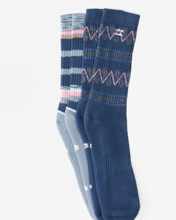 Billabong 2-Pack Paisley Crew Socks Tmavě Blankyt | TGKIDX-378