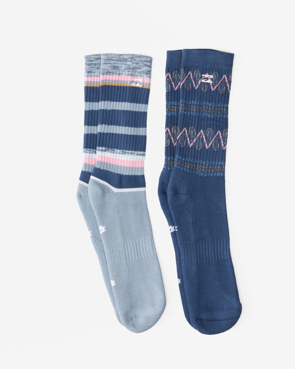 Billabong 2-Pack Paisley Crew Socks Tmavě Blankyt | TGKIDX-378