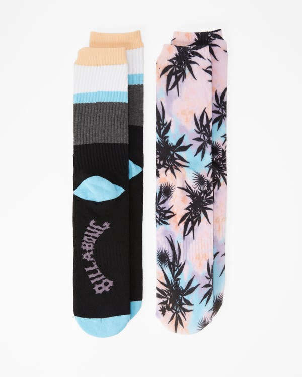 Billabong 2 Pack Tie-Dye Crew Socks Multi | QCOAYU-249