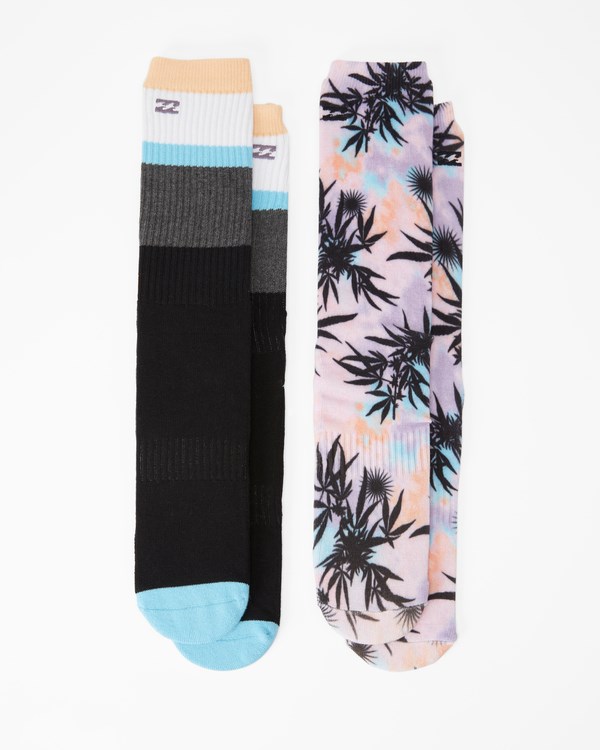 Billabong 2 Pack Tie-Dye Crew Socks Multi | QCOAYU-249