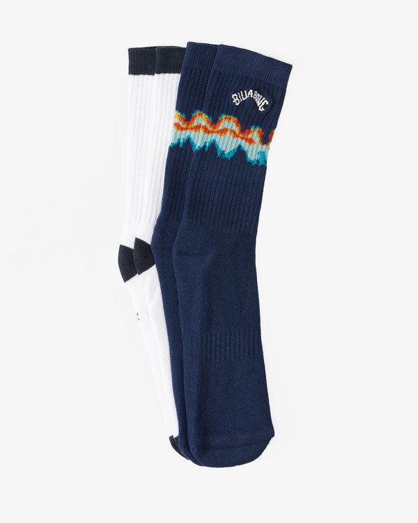 Billabong 2-Pack Tie-Dye Crew Socks Tmavě Blankyt | UMVHQE-704