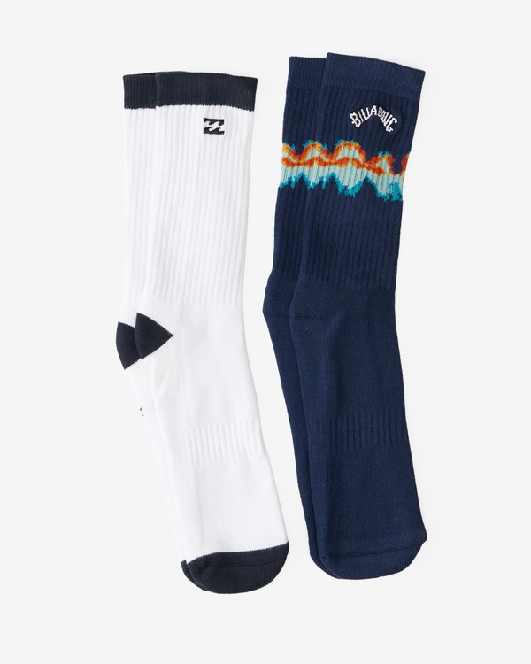 Billabong 2-Pack Tie-Dye Crew Socks Tmavě Blankyt | UMVHQE-704