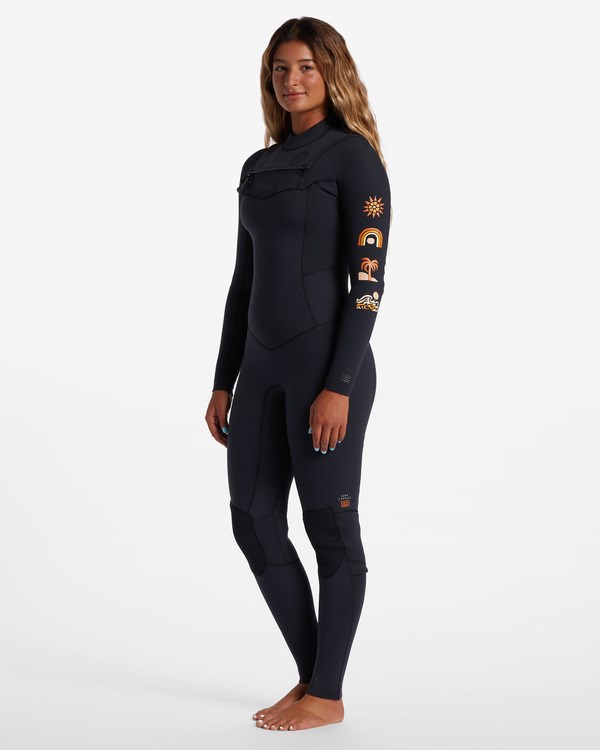 Billabong 3/2 Salty Dayz Natural Chest Zip Wetsuit Černé | GVEFZY-964