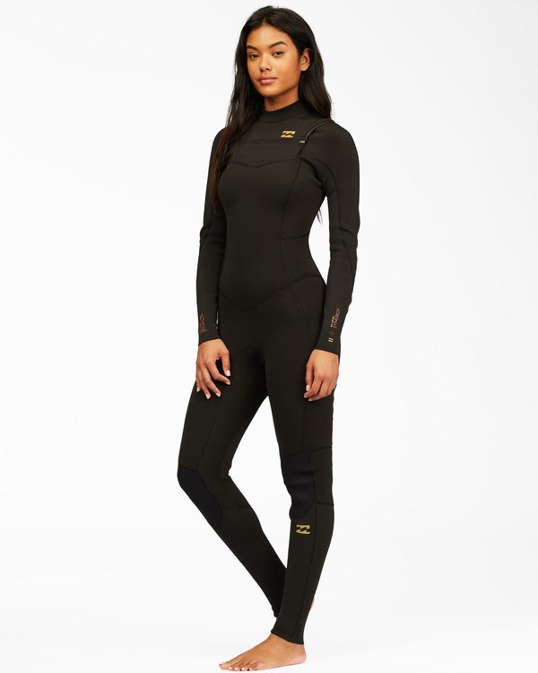 Billabong 3/2 Synergy Chest Zip Full Wetsuit Černé | UJNBCR-594