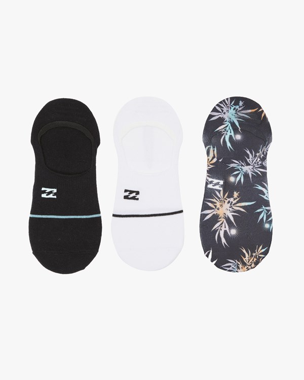 Billabong 3 Pack Multi Dye No-Show Socks Černé | SIAEYT-687