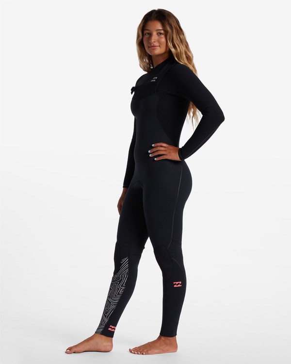 Billabong 4/3 Furnace Comp Chest Zip Wetsuit Midnight Trails | QUAPZG-702