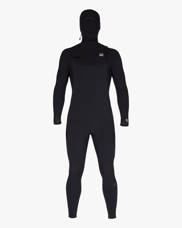 Billabong 4/3 Furnace Comp S Kapucí Chest Zip Full Wetsuit Černé | MZBUFN-430