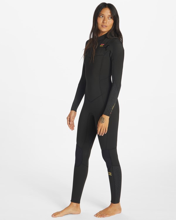 Billabong 4/3 Synergy Chest Zip Full Wetsuit Černé | LZIXHS-617
