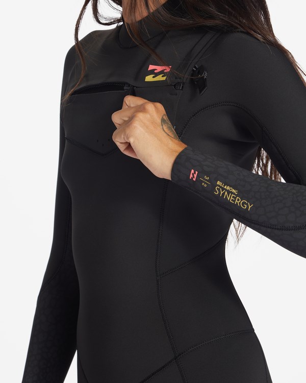Billabong 4/3 Synergy Chest Zip Full Wetsuit Černé | LZIXHS-617