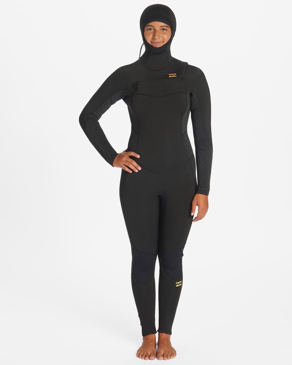 Billabong 5/4 Synergy S Kapucí Chest Zip Full Wetsuit Černé | GLCPZD-091
