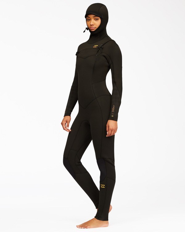 Billabong 5/4 Synergy S Kapucí Chest Zip Full Wetsuit Černé | TULZHB-537