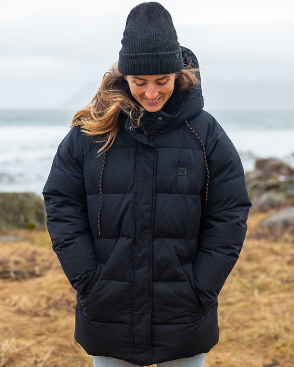 Billabong A/Div Artic Shores S Kapucí Puffer Jacket Černé | UWQMSG-089
