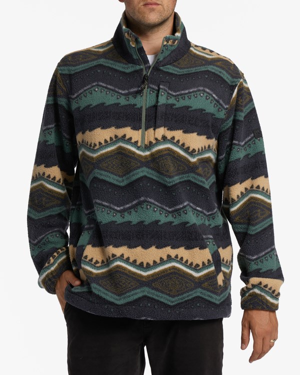 Billabong A/Div Boundary Half-Zip Mock Neck Pullover Evergreen | BCFSHZ-741