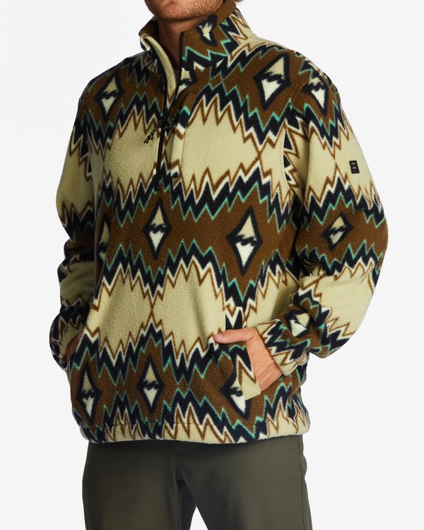 Billabong A/Div Boundary Half-Zip Mock Neck Pullover Otter | KDFEIM-613