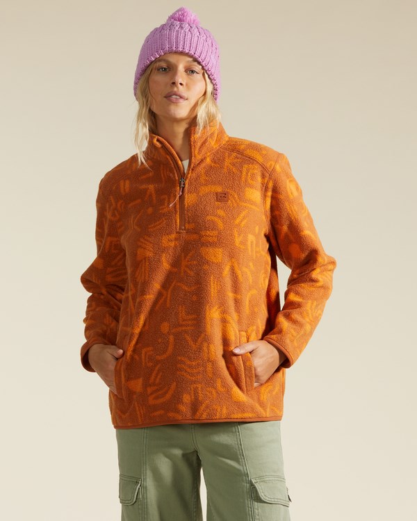 Billabong A/Div Boundary Mock 3 Half-Zip Pullover Sweatshirt Adobe | OBDJQX-287