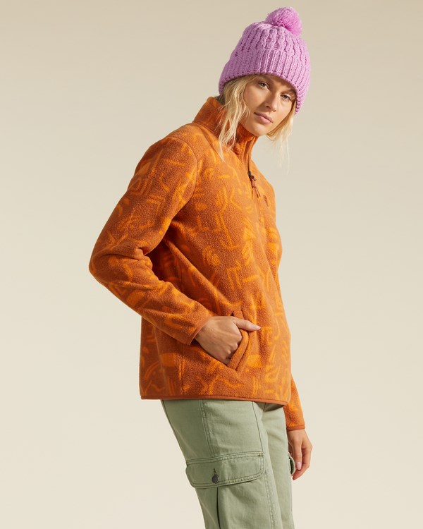 Billabong A/Div Boundary Mock 3 Half-Zip Pullover Sweatshirt Adobe | OBDJQX-287