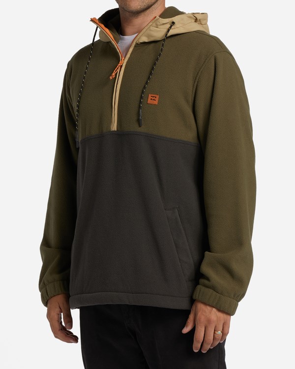 Billabong A/Div Boundary S Kapucí Half-Zip Pullover Military | LXTDKR-406