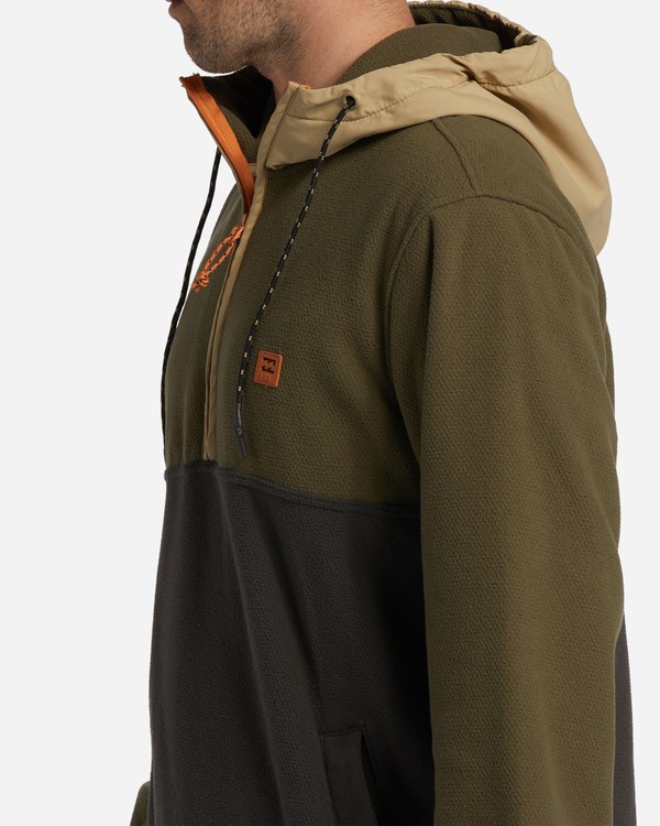 Billabong A/Div Boundary S Kapucí Half-Zip Pullover Military | LXTDKR-406