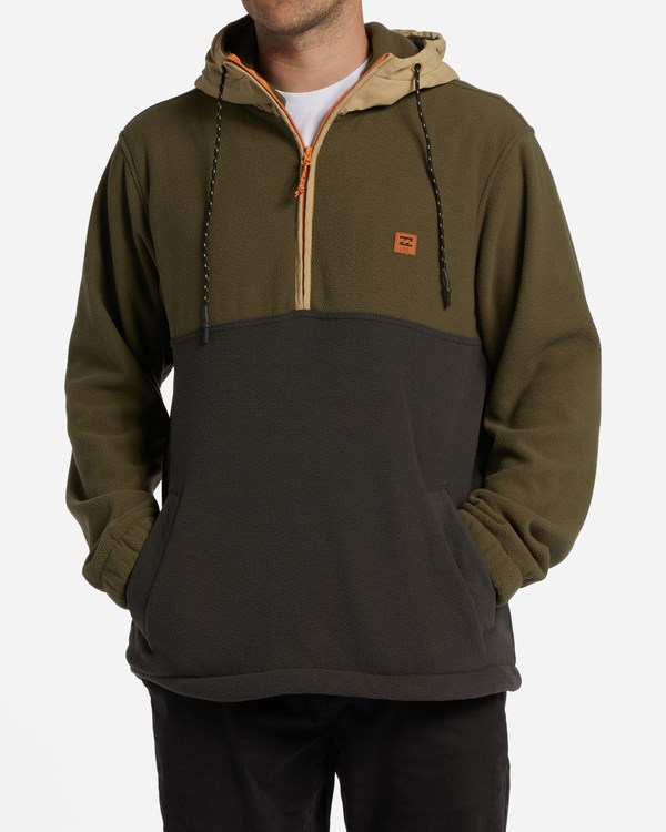 Billabong A/Div Boundary S Kapucí Half-Zip Pullover Military | LXTDKR-406