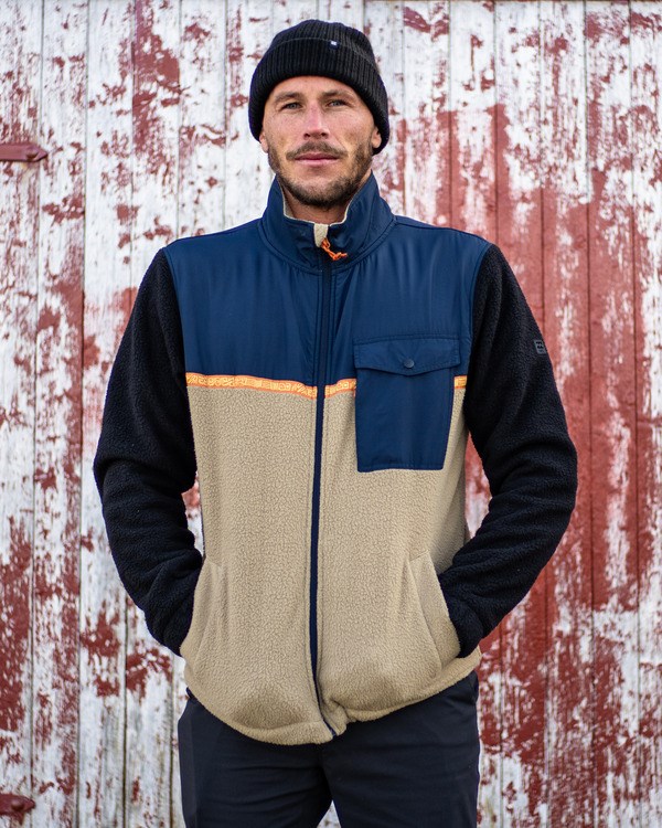 Billabong A/Div Boundary Trailové Zip-Up Fleece Tmavě Blankyt | MFGDSR-409