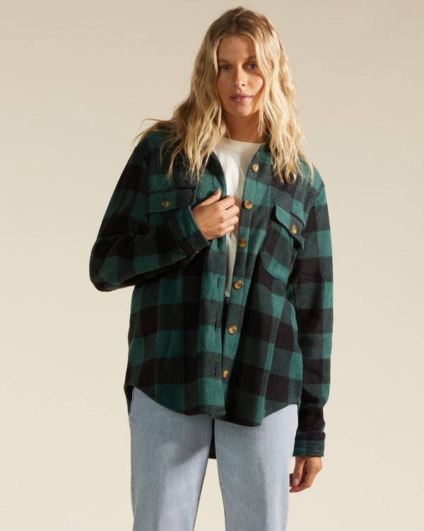 Billabong A/Div Forge Fleece Flannel Shacket Evergreen | AULYZJ-745