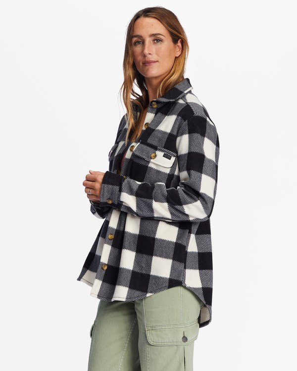 Billabong A/Div Forge Fleece Flannel Shacket White/Black | JEDHYG-780