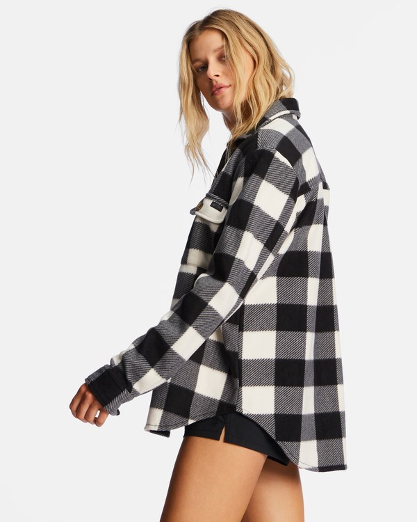 Billabong A/Div Forge Fleece Flannel Shacket White/Black 1 | PWFHOS-953