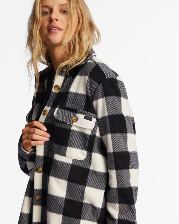 Billabong A/Div Forge Fleece Flannel Shacket White/Black 1 | PWFHOS-953