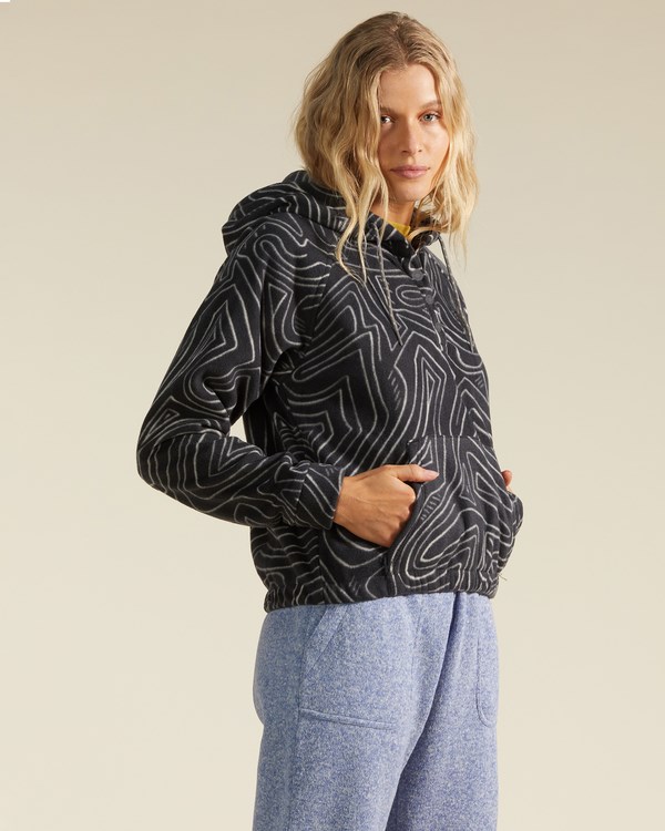Billabong A/Div Go Outdoors Pullover Fleece Hoodie Černé | TDYRGB-470