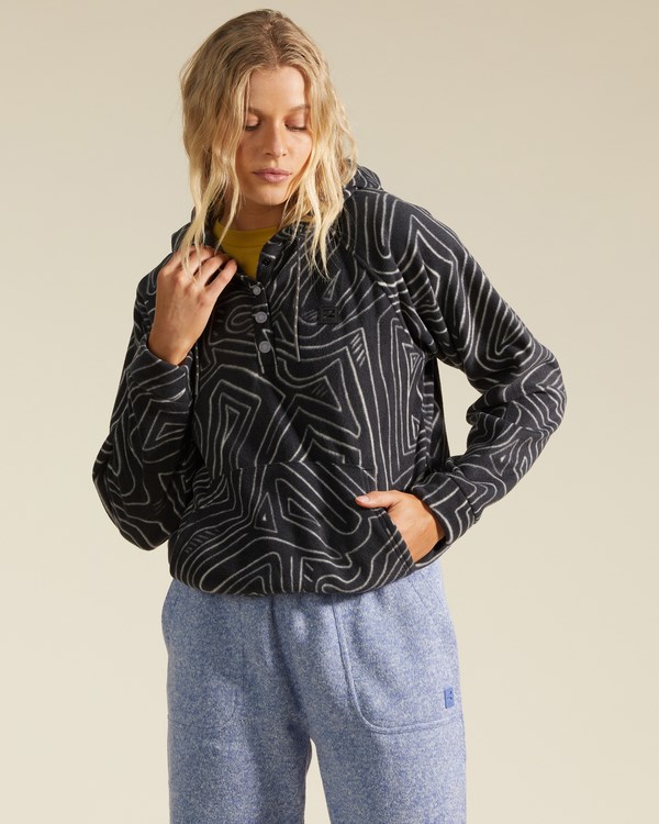 Billabong A/Div Go Outdoors Pullover Fleece Hoodie Černé | TDYRGB-470