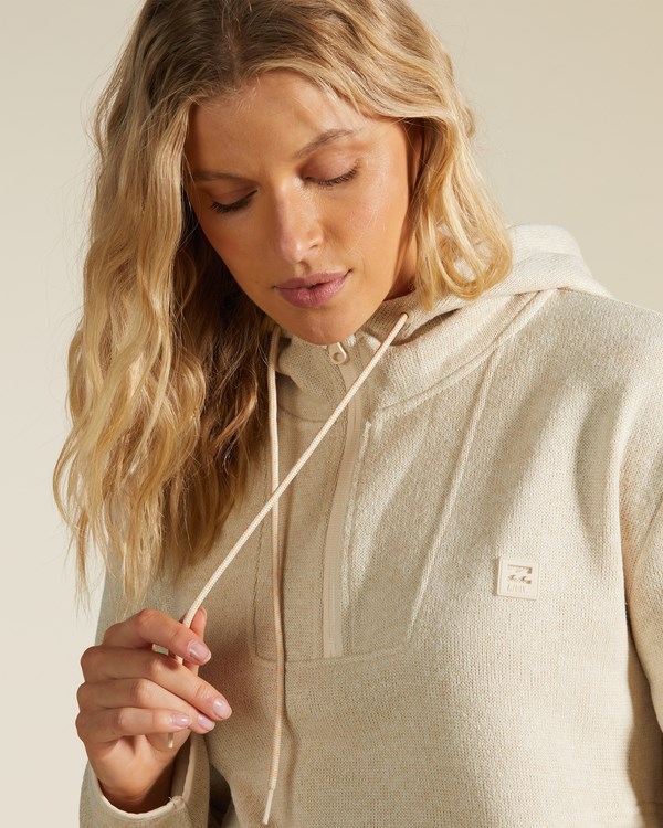 Billabong A/Div Highway Half-Zip Hoodie Heather Oatmeal | MUZDCW-463