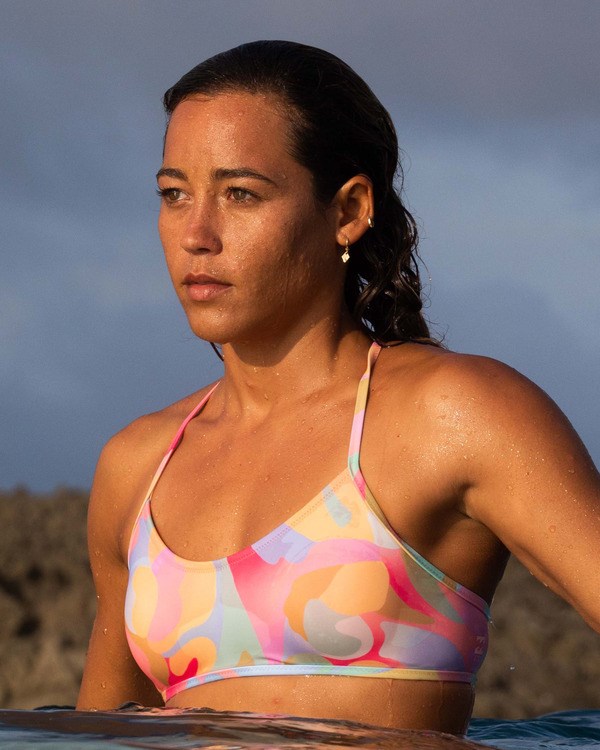Billabong A/Div Krajkové-Up Trilet Bikiny Top Peach Tea | EWVCOH-412