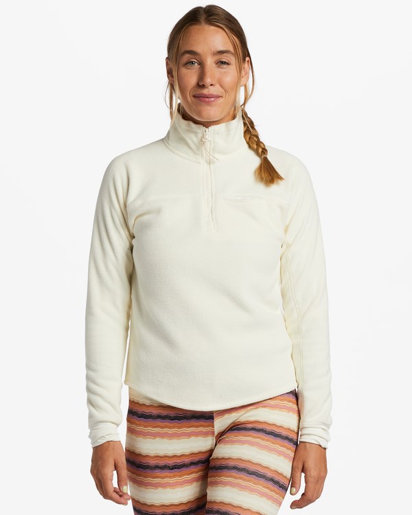 Billabong A/Div On The Slopes Half-Zip Mock Neck Fleece Pullover Fresh Powder | BUKZOA-213