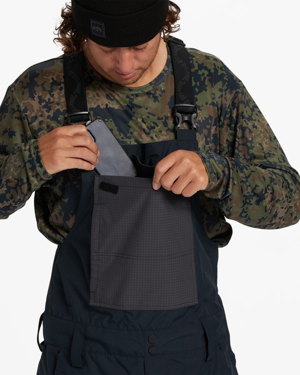 Billabong A/Div Outsider 10K Shell Snow Bib Pants Černé | LHCDWO-632