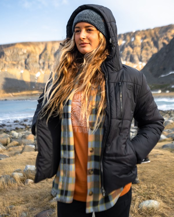Billabong A/Div Transport Puffer 3 S Kapucí Zip-Up Jacket Černé | OQXIEJ-631