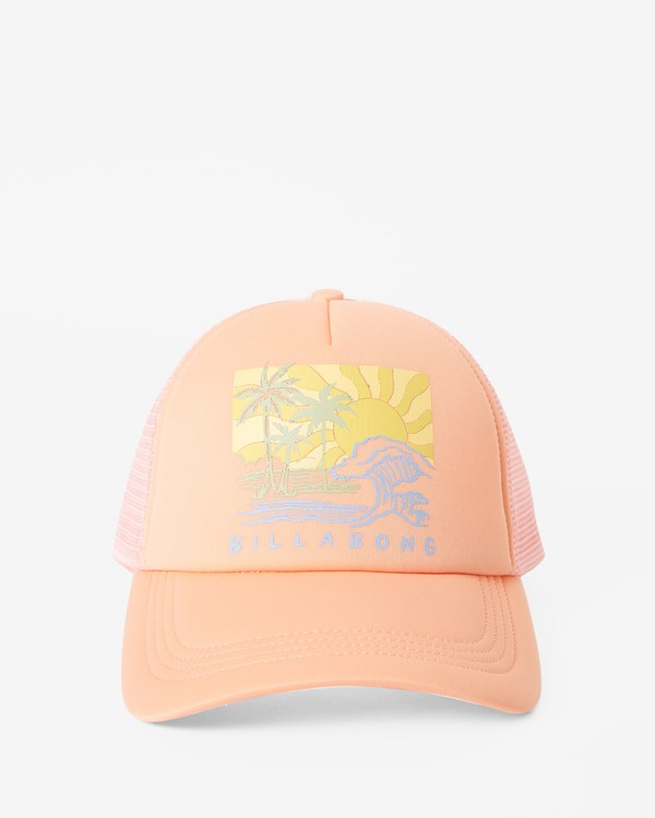 Billabong Across Waves Trucker Hat Peach Pit | NXJDMI-594